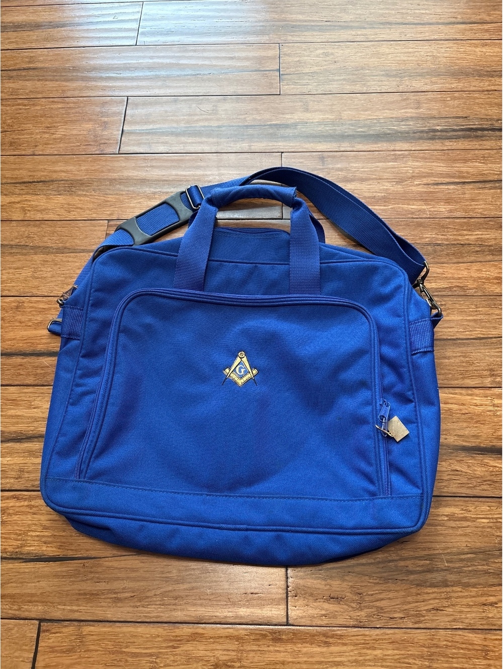Freemason Blue Masonic Conference Briefcase Computer Bag with Emblem and Pins - Picture 1 of 9